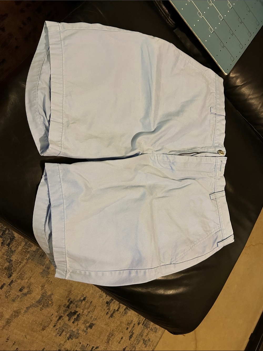 Nautica Light Blue Flat-Front Cotton Shorts 36W
